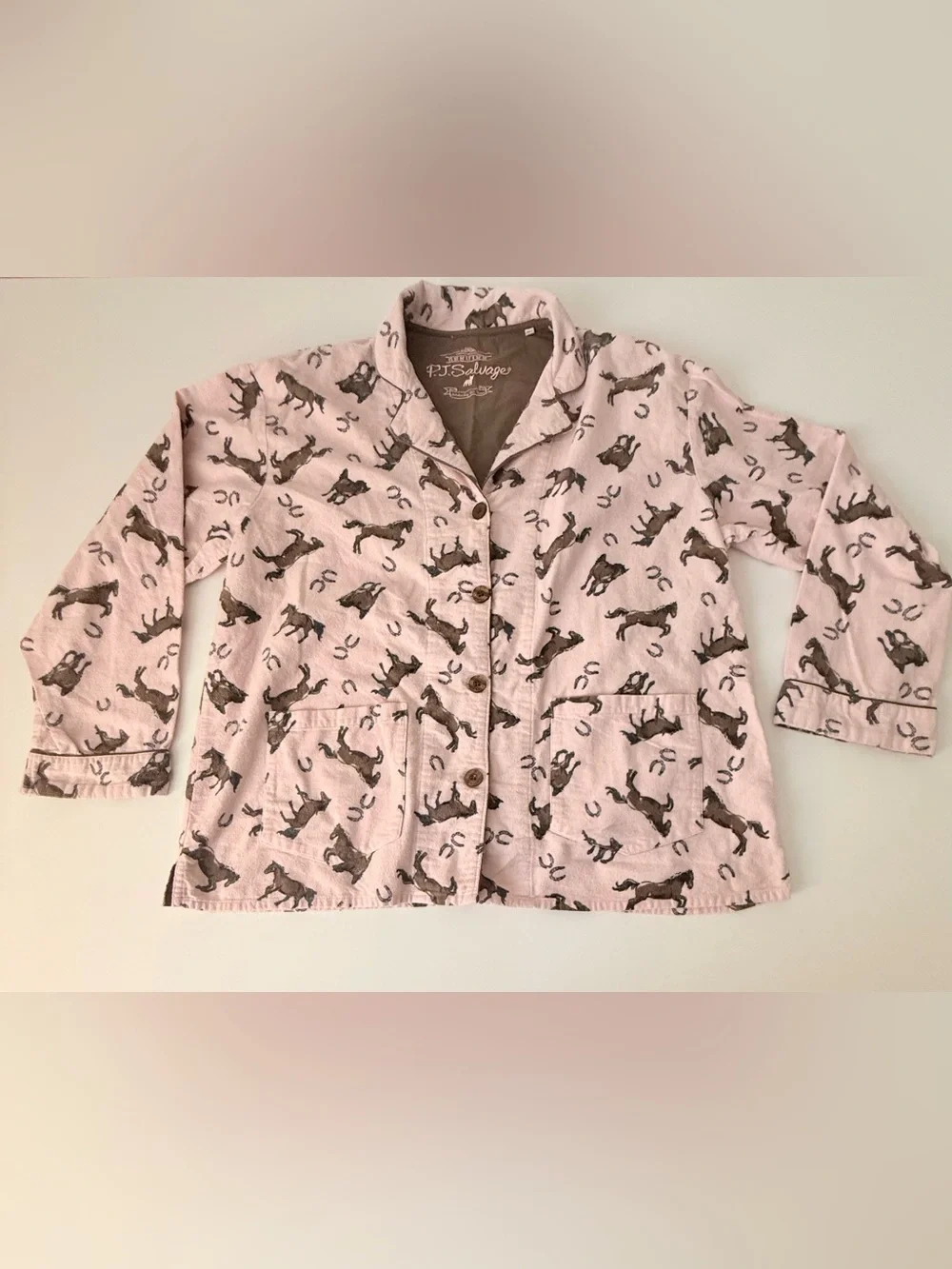 P.J. Salvage Pink Horse-Print Pajama Set